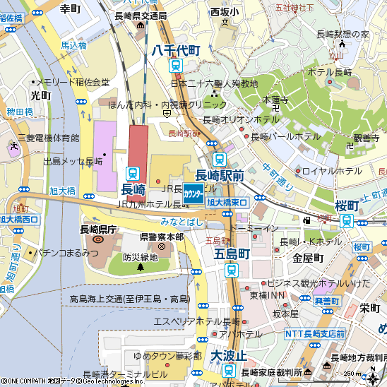 アミュプラザ長崎付近の地図